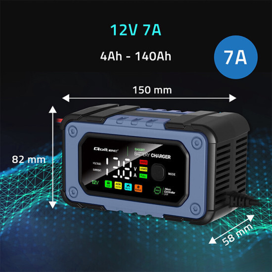 Qoltec Φορτιστής Μπαταριών Μολύβδου 12V 7A Qoltec Φορτιστής Μπαταριών Μολύβδου 12V 7A