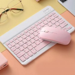 Aoas AS-110 Ασύρματο Bluetooth Σετ Πληκτρολόγιο & Ποντίκι Αγγλικό US Pink