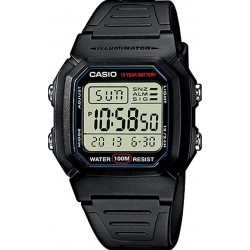 Casio W-800H-1AVDF Ψηφιακό Ρολόι Μπαταρίας με Πλαστικό Λουράκι σε Μαύρο χρώμα