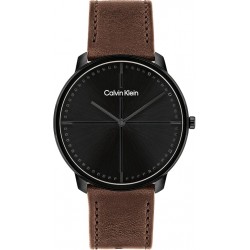 Calvin Klein Ρολόι Μπαταρίας με Δερμάτινο Λουράκι σε Καφέ χρώμα 25200155 40 mm