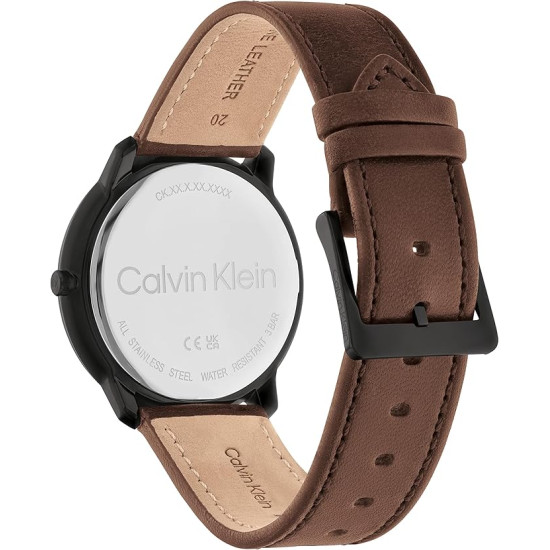 Calvin Klein Ρολόι Μπαταρίας με Δερμάτινο Λουράκι σε Καφέ χρώμα 25200155 40 mm Calvin Klein Ρολόι Μπαταρίας με Δερμάτινο Λουράκι σε Καφέ χρώμα 25200155 40 mm