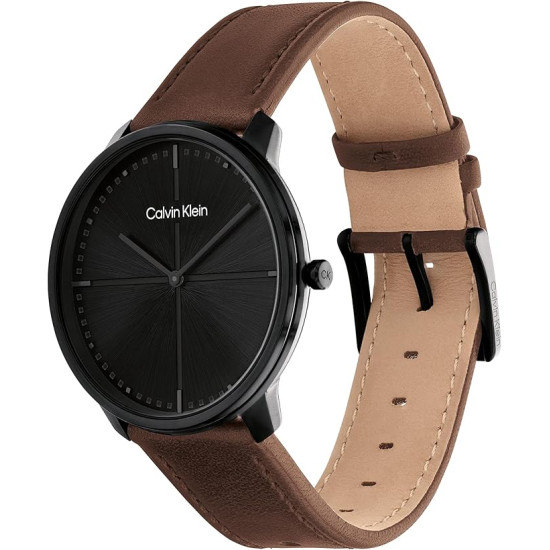 Calvin Klein Ρολόι Μπαταρίας με Δερμάτινο Λουράκι σε Καφέ χρώμα 25200155 40 mm Calvin Klein Ρολόι Μπαταρίας με Δερμάτινο Λουράκι σε Καφέ χρώμα 25200155 40 mm