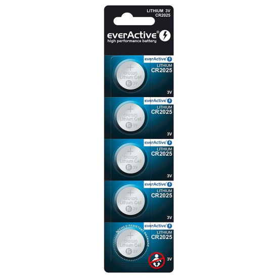 Lithium battery mini everActive CR2025 - blister 5 pcs. Lithium battery mini everActive CR2025 - blister 5 pcs.