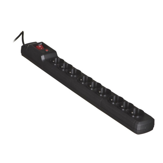 Activejet ACJ COMBO 9GN 5M black power strip with cord Activejet ACJ COMBO 9GN 5M black power strip with cord