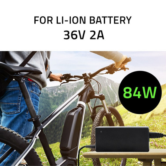 Qoltec 50760 Charger for e-bike batteries 36V | 42V | 2A | 5.5*2.1 Qoltec 50760 Charger for e-bike batteries 36V | 42V | 2A | 5.5*2.1