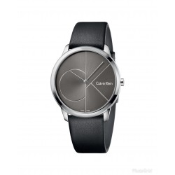 Calvin Klein Ρολόι Μπαταρίας με Δερμάτινο Λουράκι σε Μαύρο χρώμα K3M211C3 44mm
