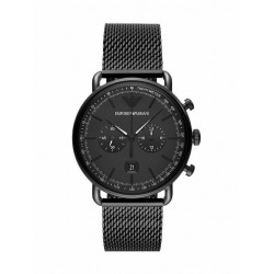 Emporio Armani Aviator Ρολόι Μπαταρίας με Μαύρο Μεταλλικό Μπρασελέ AR11264 43 mm