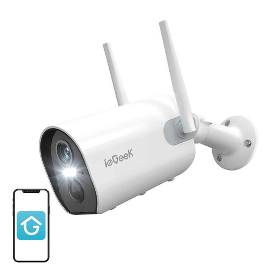 Wireless WiFi Outdoor Camera ieGeek ZS-GX2S white 5200mAh Wireless WiFi Outdoor Camera ieGeek ZS-GX2S white 5200mAh