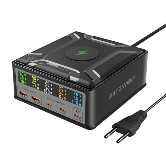 Wall charger Blitzwolf BW-S26 250W (black) Wall charger Blitzwolf BW-S26 250W (black)