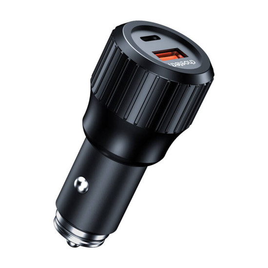 Fast Car Charger Choetech 63W Dual USB-C 45w+ USB-A 18w (black) Fast Car Charger Choetech 63W Dual USB-C 45w+ USB-A 18w (black)