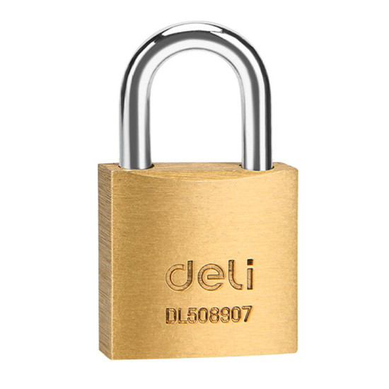 Brass Padlock Deli Tools EDL508907 Brass Padlock Deli Tools EDL508907