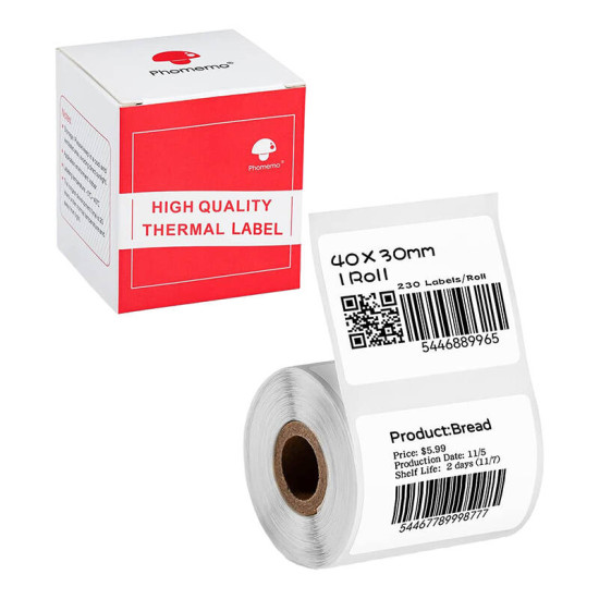 Label sticker Phomemo 30x40mm, 230pcs. (white) Label sticker Phomemo 30x40mm, 230pcs. (white)