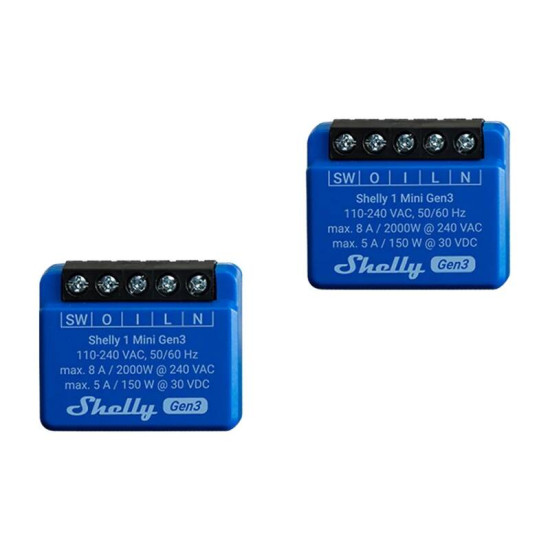 Set of 2 Shelly 1 Mini Gen3 Controllers Set of 2 Shelly 1 Mini Gen3 Controllers