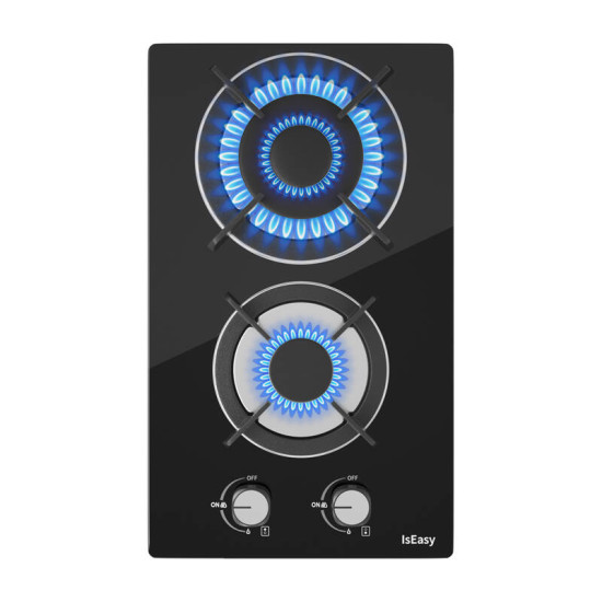 Glass Panel Gas Stove IsEasy MGBG-312A Two-zones Glass Panel Gas Stove IsEasy MGBG-312A Two-zones