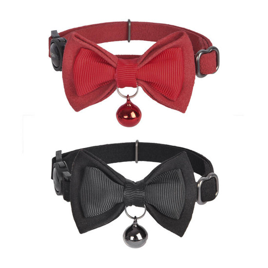 Collar set Dogness for cats 2 pcs (Genuine Leather Red/Fiber Black) Collar set Dogness for cats 2 pcs (Genuine Leather Red/Fiber Black)