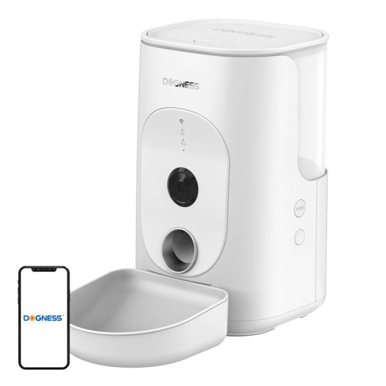 Automatic pet feeder with Camera Dogness F15 4L with melanine bowl (white) Automatic pet feeder with Camera Dogness F15 4L with melanine bowl (white)