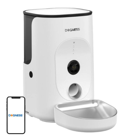 Automatic pet feeder with Camera Dogness F15 4L with stainless steel bowl (white) Automatic pet feeder with Camera Dogness F15 4L with stainless steel bowl (white)