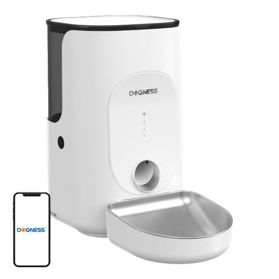 Automatic pet feeder Dogness F16 4L with stainless steel bowl (white) Automatic pet feeder Dogness F16 4L with stainless steel bowl (white)