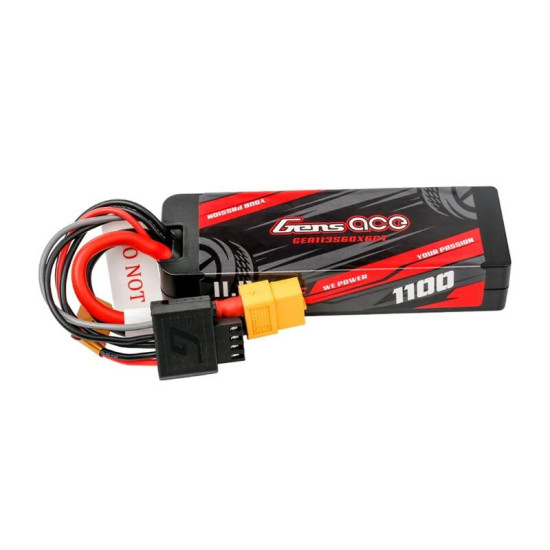 Gens ace G-Tech 1100mAh 11.1V 3S1P 60C GRP-76 Hardcase Lipo Battery Pack with XT60 Plug Gens ace G-Tech 1100mAh 11.1V 3S1P 60C GRP-76 Hardcase Lipo Battery Pack with XT60 Plug