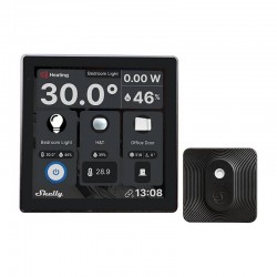 Set Shelly Wall Display Control Panel (black) + BLU H&T Ivory