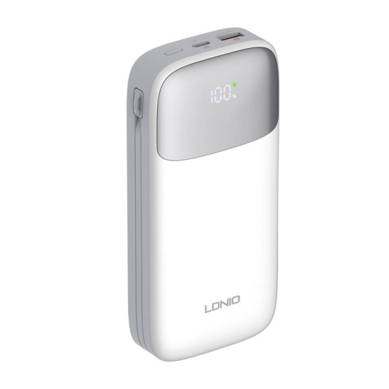 Powerbank LDNIO PQ20 22.5W 20000mAh USB-C, lightning (biały) Powerbank LDNIO PQ20 22.5W 20000mAh USB-C, lightning (biały)