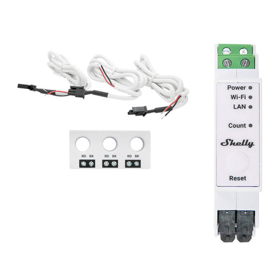 Shelly PRO 3EM-3CT63 1/3-Phase Energy Meter, WiFi Shelly PRO 3EM-3CT63 1/3-Phase Energy Meter, WiFi