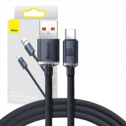 Baseus Καλώδιο USB σε USB-C Crystal Shine, 100W, 1.2m (Μαύρο)
