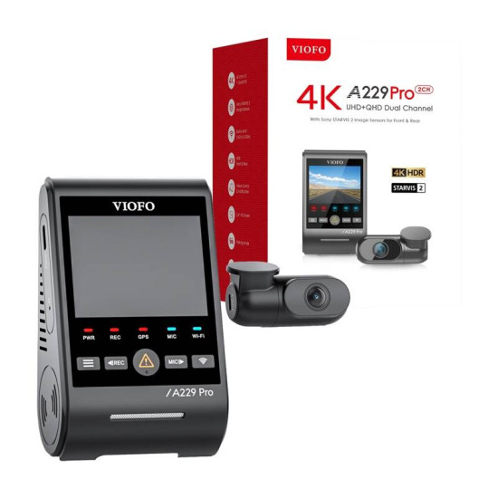 VIOFO A229 Pro 2CH Dashcam 4K + 2K WiFi, GPS VIOFO A229 Pro 2CH Dashcam 4K + 2K WiFi, GPS
