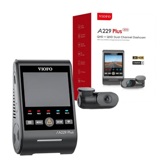 VIOFO A229 Plus 2CH Dashcam 2K + 2K WiFi, GPS VIOFO A229 Plus 2CH Dashcam 2K + 2K WiFi, GPS