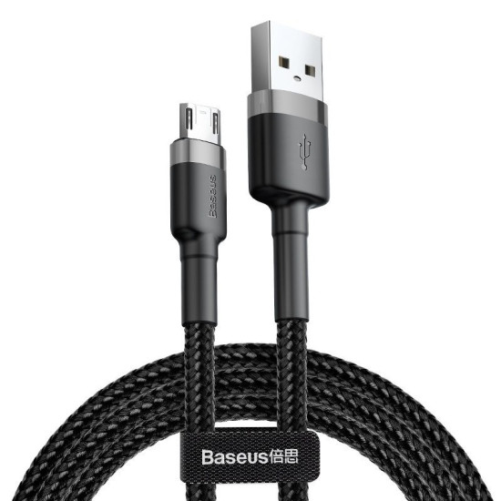 Baseus Καλώδιο MicroUSB Cafule 2.4A 1m (Γκρι/Μαύρο) Baseus Καλώδιο MicroUSB Cafule 2.4A 1m (Γκρι/Μαύρο)