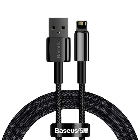 Baseus Καλώδιο USB σε Lightning Tungsten Gold 2.4A 1m (Μαύρο) Baseus Καλώδιο USB σε Lightning Tungsten Gold 2.4A 1m (Μαύρο)