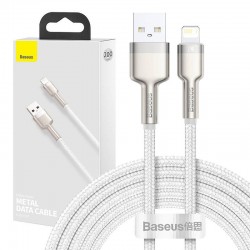 Baseus Καλώδιο USB σε Lightning Cafule Metal Braided, 2.4A, 2m (Λευκό)