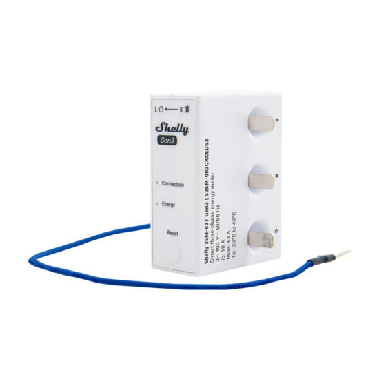 1/3-channel energy meter WiFi Shelly 3EM-63W Gen3 (wired model) 1/3-channel energy meter WiFi Shelly 3EM-63W Gen3 (wired model)