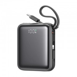 Joyroom JR-PBF27 22.5W Mini Power Bank with Dual Cables 10000mAh (Black)