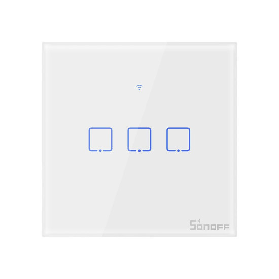 Dotykowy włącznik światła WiFi + RF 433 Sonoff T1 EU TX (3-kanałowy) Dotykowy włącznik światła WiFi + RF 433 Sonoff T1 EU TX (3-kanałowy)