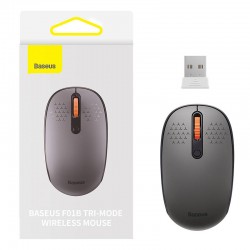 Baseus Ασύρματο Ποντίκι F01B Tri-Mode, 2.4G, BT 5.0, 1600 DPI (Γκρι)