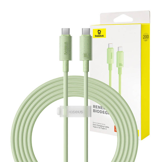 Fast Charging cable Baseus USB-C to USB-C Habitat Series 2m 100W (green) Fast Charging cable Baseus USB-C to USB-C Habitat Series 2m 100W (green)