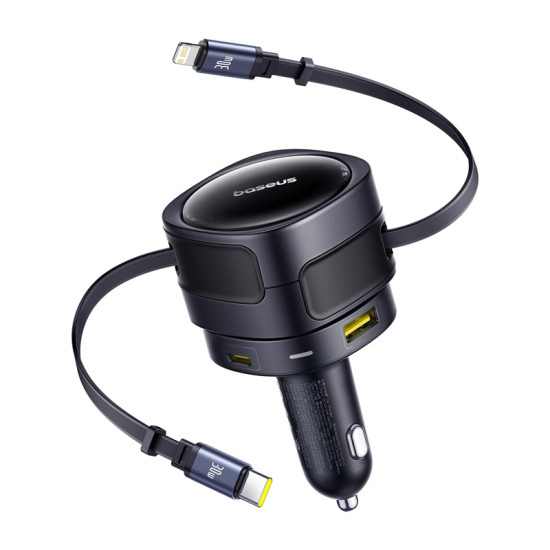 CarCharger Baseus C+L & U+C Port 90W Black CarCharger Baseus C+L & U+C Port 90W Black