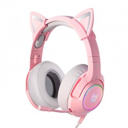 ONIKUMA Ακουστικά Gaming K9 με Αυτιά Γάτας (Ροζ)