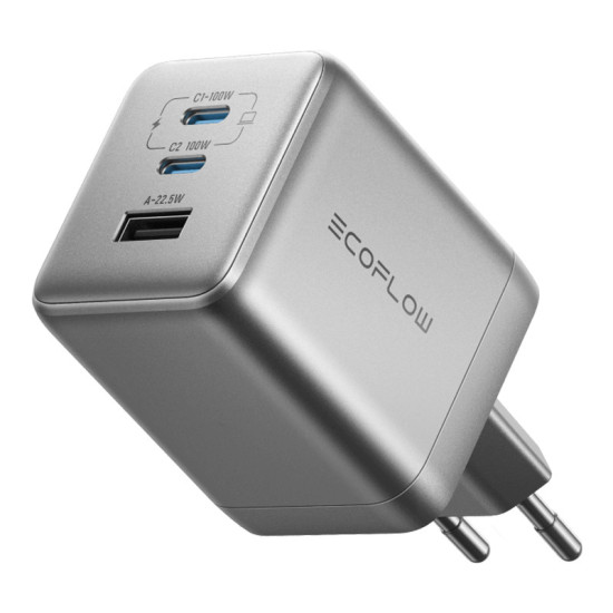 EcoFlow RAPID Pro Charger 100W, 2xUSB-C, 1xUSB-A, GaN EcoFlow RAPID Pro Charger 100W, 2xUSB-C, 1xUSB-A, GaN
