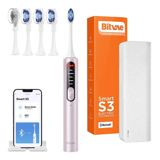 Sonic toothbrush with app, tips set and travel etui S3 (pink) Sonic toothbrush with app, tips set and travel etui S3 (pink)