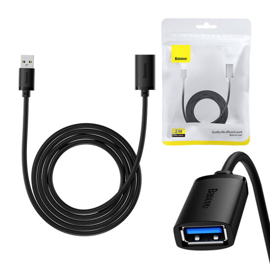Baseus Καλώδιο Επέκτασης USB 3.0 AirJoy Series (Αρσενικό σε Θηλυκό) 2m (Μαύρο) Baseus Καλώδιο Επέκτασης USB 3.0 AirJoy Series (Αρσενικό σε Θηλυκό) 2m (Μαύρο)