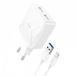 Charger Foneng EU50 GaN , 35W 2x USB-C to Type-C to Lightning (White)