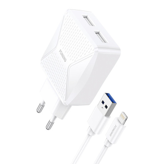 Charger Foneng EU50 GaN , 35W 2x USB-C to Type-C to Lightning (White) Charger Foneng EU50 GaN , 35W 2x USB-C to Type-C to Lightning (White)