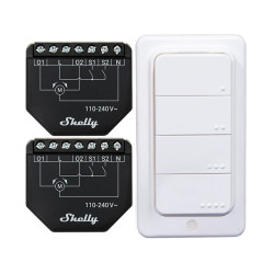 Set of 2 Blind/curtain WiFi controllers Shelly Shutter + BLU RC Button 1