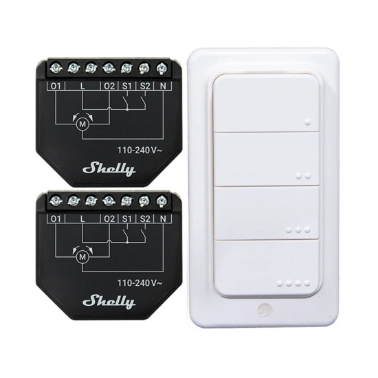 Set of 2 Blind/curtain WiFi controllers Shelly Shutter + BLU RC Button 1 Set of 2 Blind/curtain WiFi controllers Shelly Shutter + BLU RC Button 1