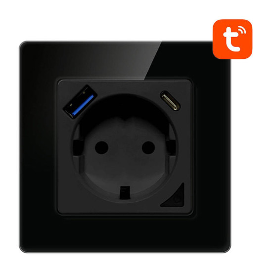 Avatto Έξυπνη Πρίζα Τοίχου WiFi N-WOT10-USB-B TUYA USB/USB-C (Μαύρο) Avatto Έξυπνη Πρίζα Τοίχου WiFi N-WOT10-USB-B TUYA USB/USB-C (Μαύρο)