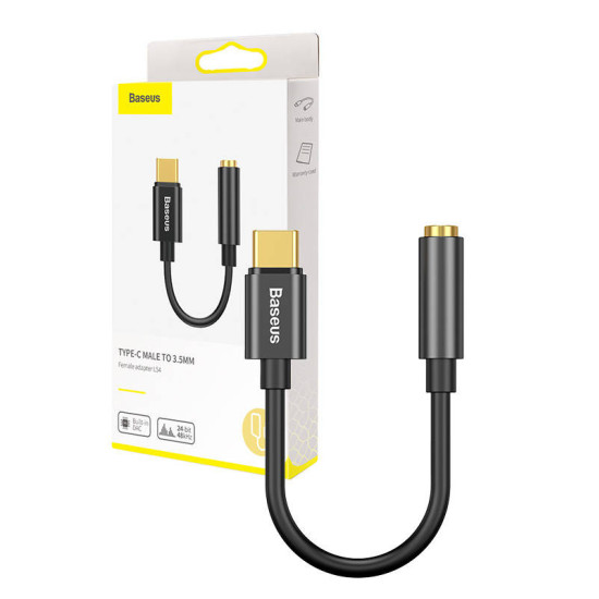 Baseus Μετατροπέας Ήχου USB-C σε Mini Jack 3.5mm L54 (Μαύρο) Baseus Μετατροπέας Ήχου USB-C σε Mini Jack 3.5mm L54 (Μαύρο)