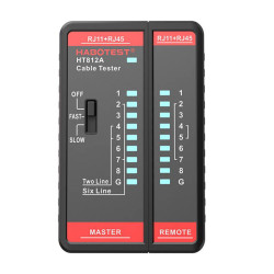 Habotest Tester Καλωδίων Δικτύου HT812A RJ45/RJ14/RJ12/RJ9 (Μαύρο)