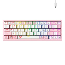 Mechanical gaming keyboard Havit KB874L RGB (pink/white)